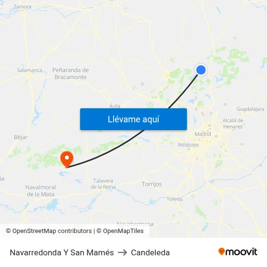 Navarredonda Y San Mamés to Candeleda map
