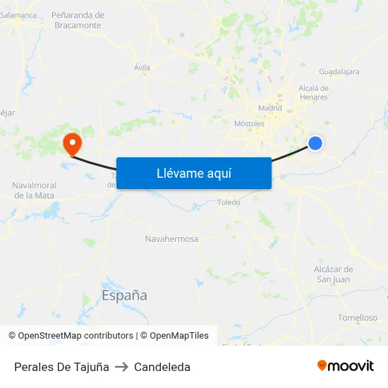 Perales De Tajuña to Candeleda map