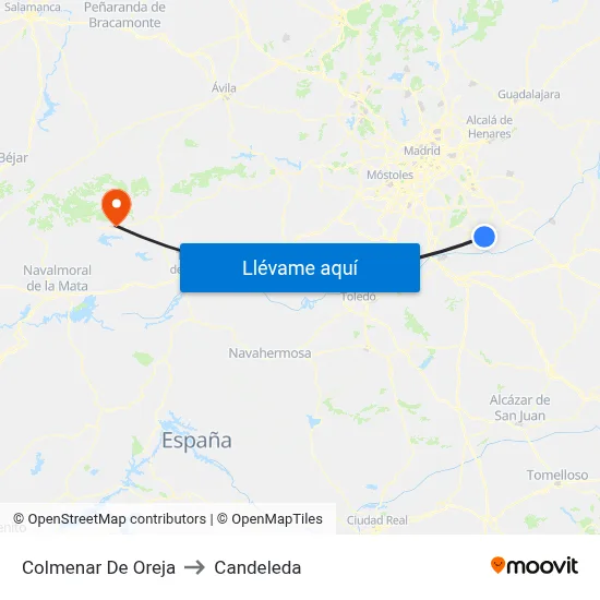 Colmenar De Oreja to Candeleda map