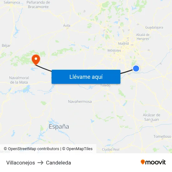 Villaconejos to Candeleda map