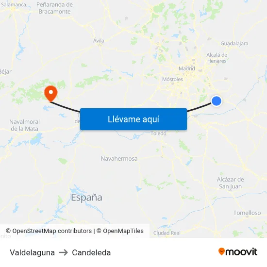 Valdelaguna to Candeleda map
