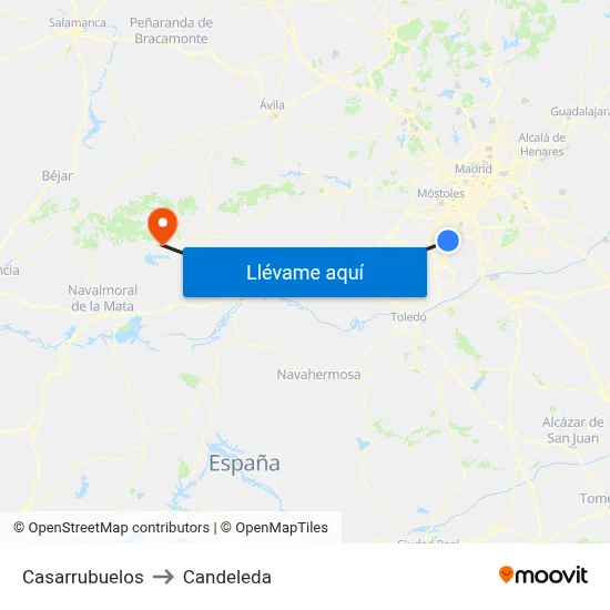 Casarrubuelos to Candeleda map