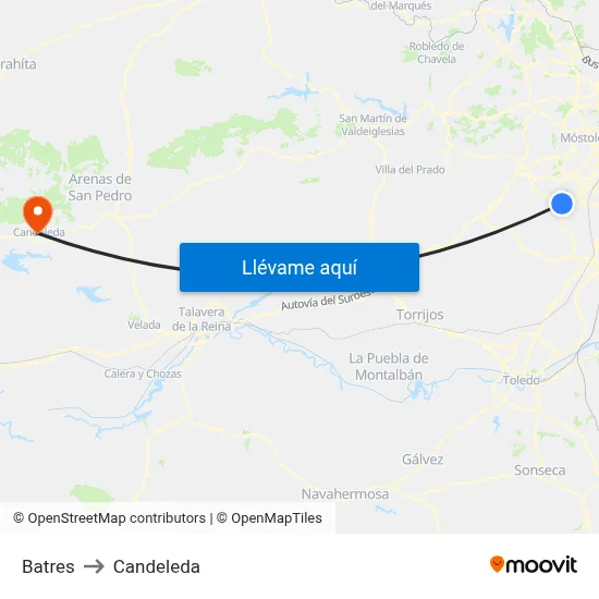 Batres to Candeleda map