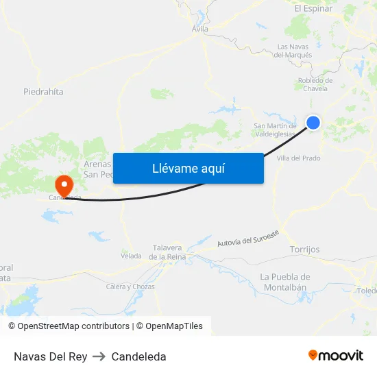 Navas Del Rey to Candeleda map