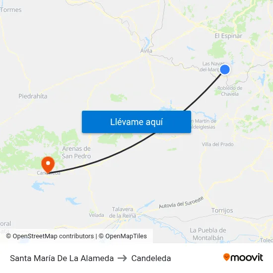 Santa María De La Alameda to Candeleda map