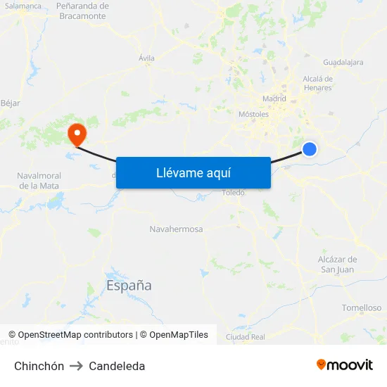 Chinchón to Candeleda map