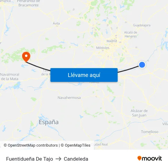 Fuentidueña De Tajo to Candeleda map