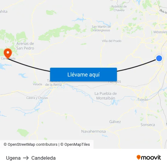 Ugena to Candeleda map