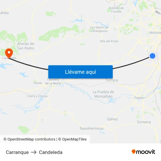 Carranque to Candeleda map