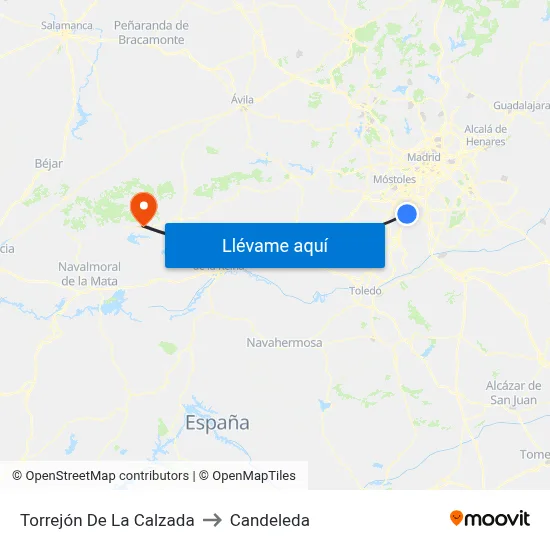 Torrejón De La Calzada to Candeleda map