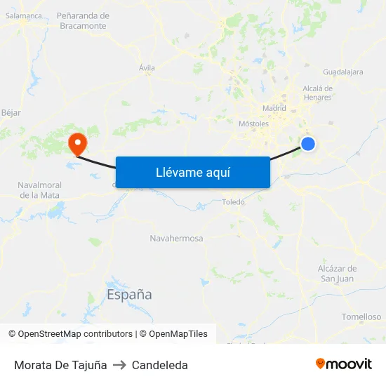 Morata De Tajuña to Candeleda map