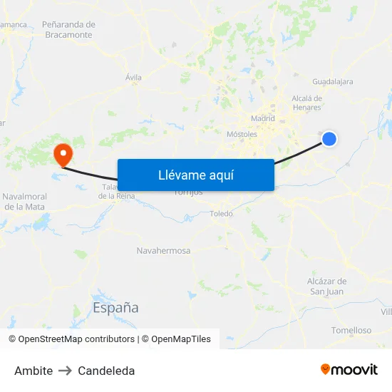 Ambite to Candeleda map