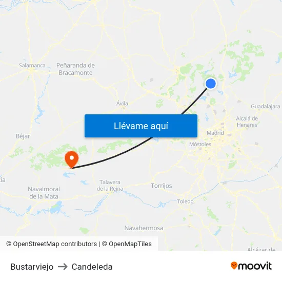 Bustarviejo to Candeleda map