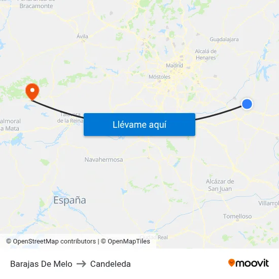 Barajas De Melo to Candeleda map