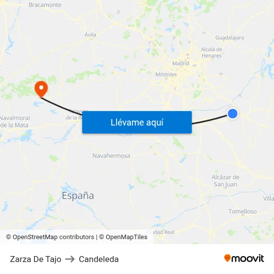Zarza De Tajo to Candeleda map