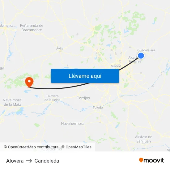 Alovera to Candeleda map