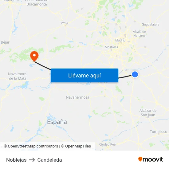 Noblejas to Candeleda map