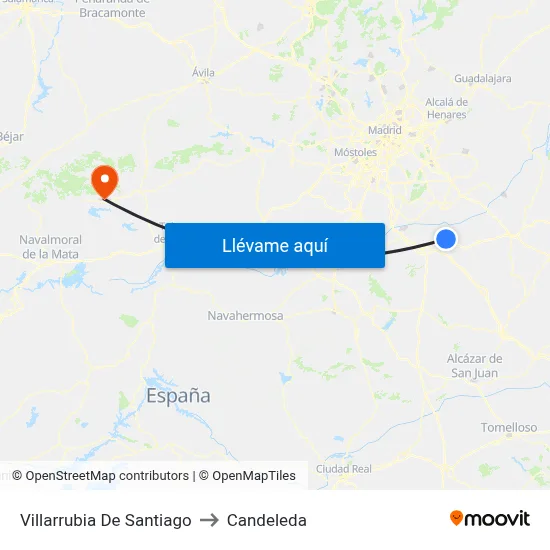 Villarrubia De Santiago to Candeleda map