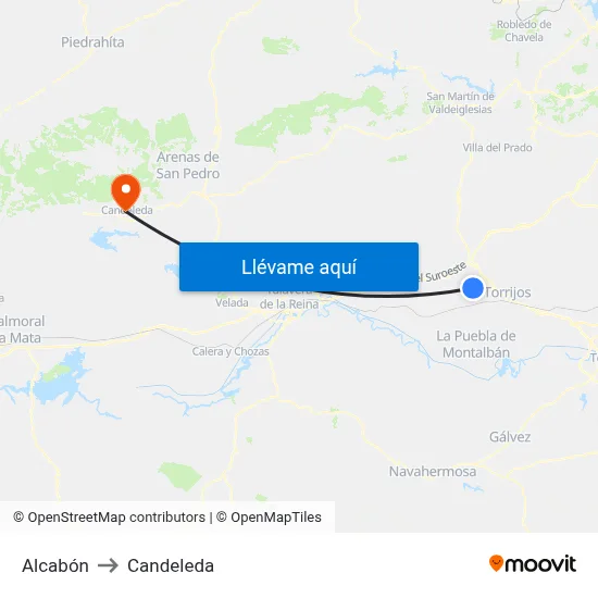 Alcabón to Candeleda map