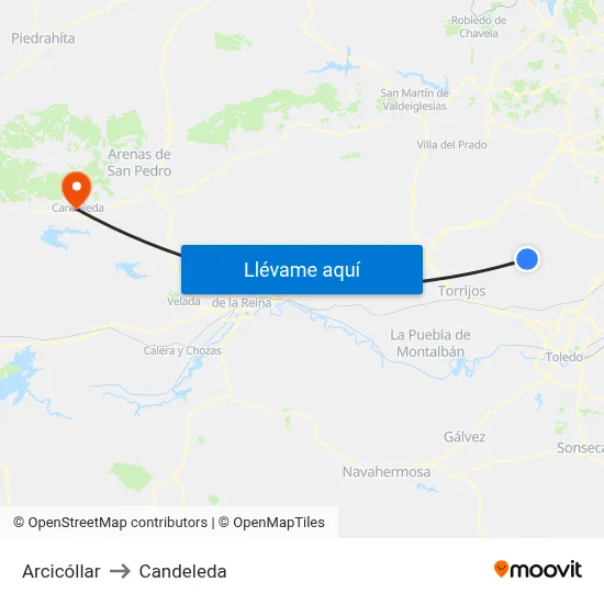 Arcicóllar to Candeleda map