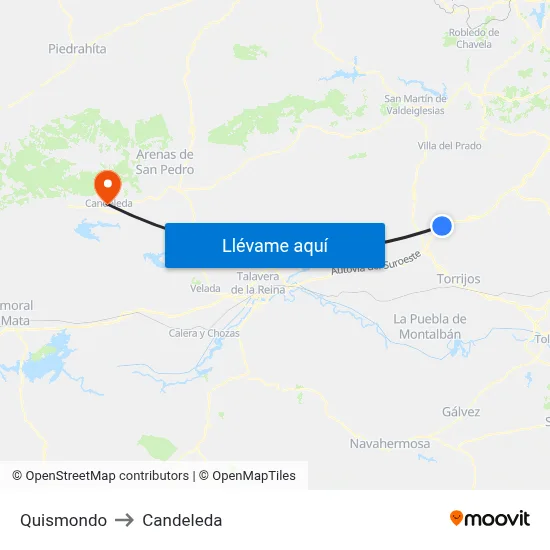 Quismondo to Candeleda map