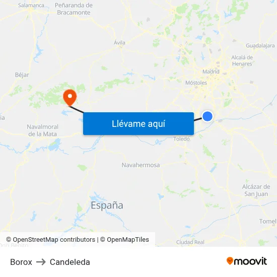 Borox to Candeleda map