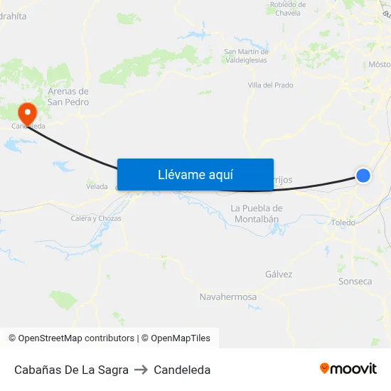 Cabañas De La Sagra to Candeleda map