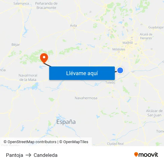 Pantoja to Candeleda map