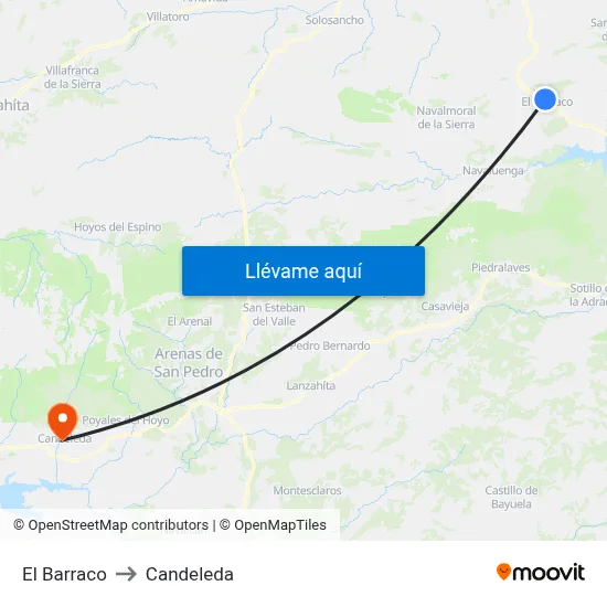 El Barraco to Candeleda map
