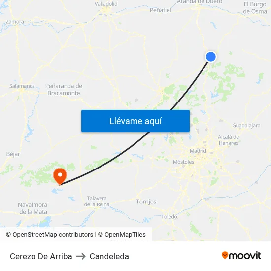 Cerezo De Arriba to Candeleda map
