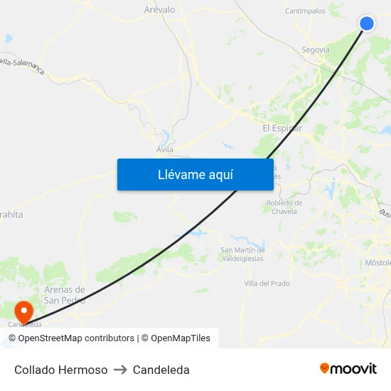 Collado Hermoso to Candeleda map
