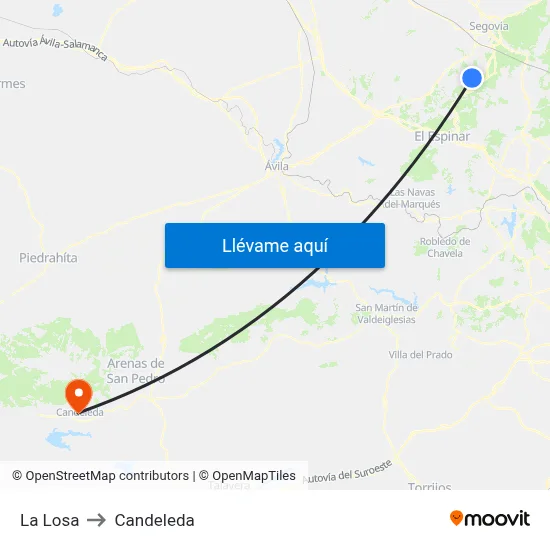 La Losa to Candeleda map