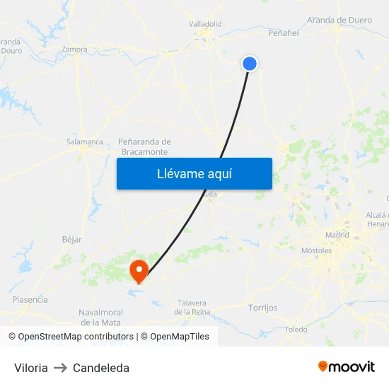 Viloria to Candeleda map