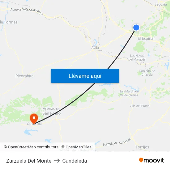 Zarzuela Del Monte to Candeleda map