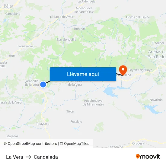 La Vera to Candeleda map