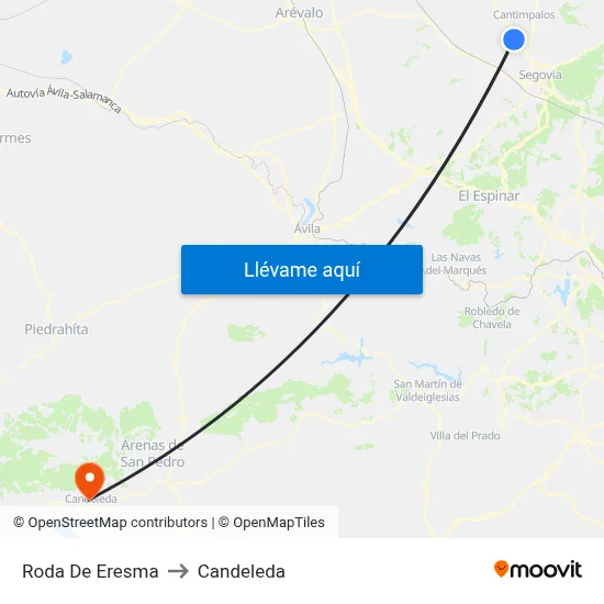 Roda De Eresma to Candeleda map