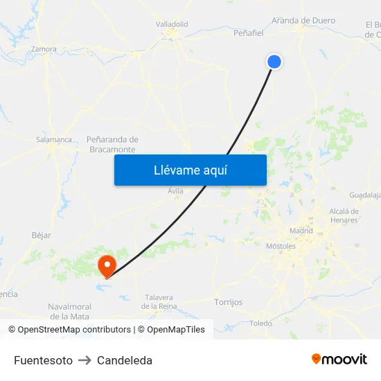 Fuentesoto to Candeleda map
