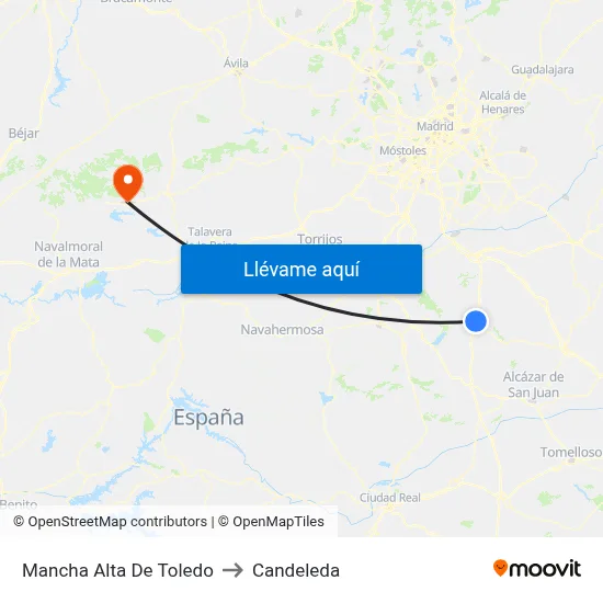 Mancha Alta De Toledo to Candeleda map