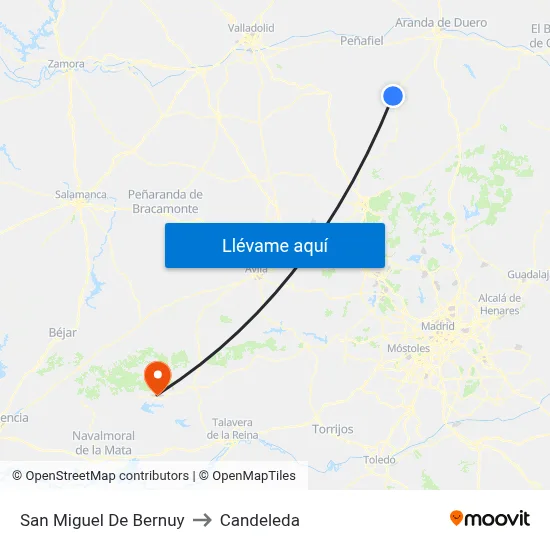 San Miguel De Bernuy to Candeleda map