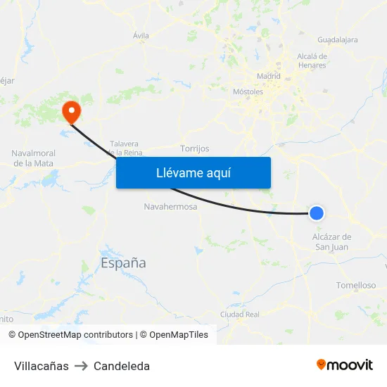 Villacañas to Candeleda map
