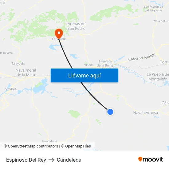 Espinoso Del Rey to Candeleda map