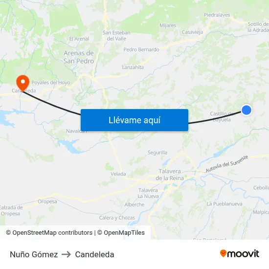 Nuño Gómez to Candeleda map