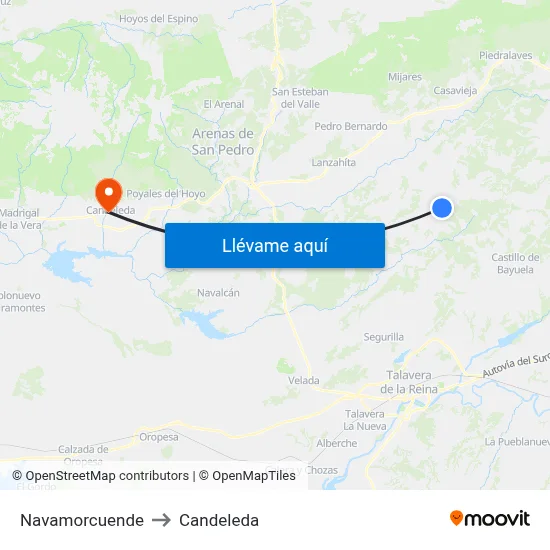 Navamorcuende to Candeleda map