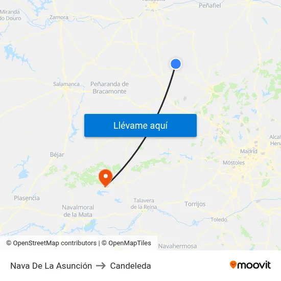 Nava De La Asunción to Candeleda map