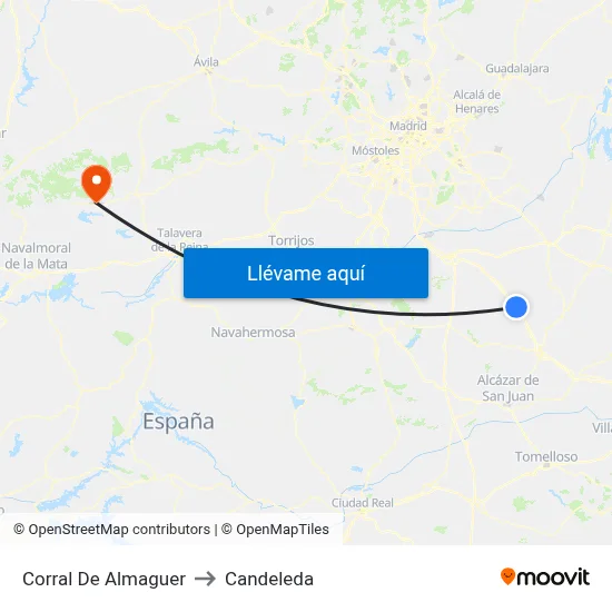 Corral De Almaguer to Candeleda map