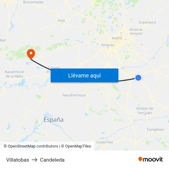 Villatobas to Candeleda map
