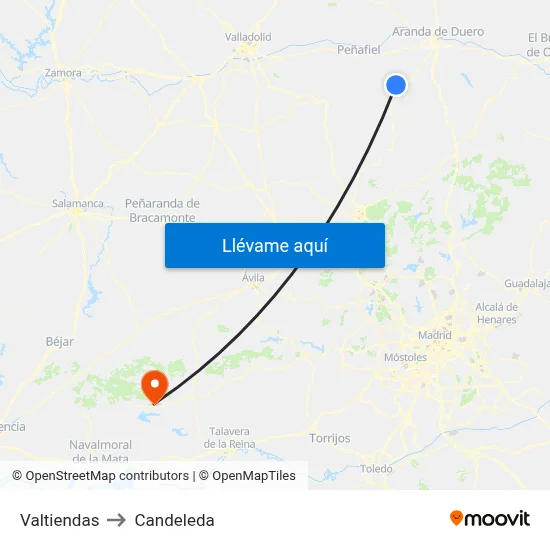 Valtiendas to Candeleda map