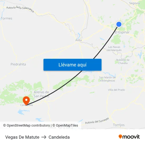 Vegas De Matute to Candeleda map