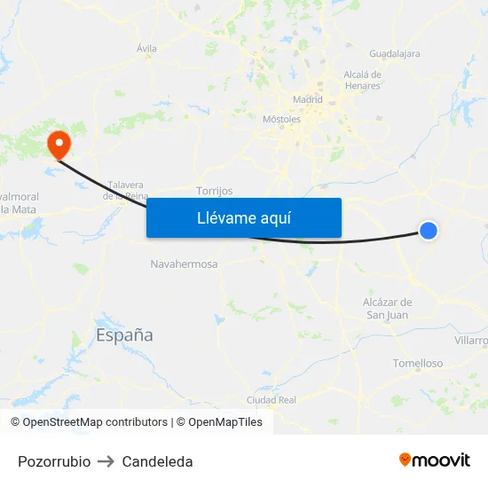 Pozorrubio to Candeleda map