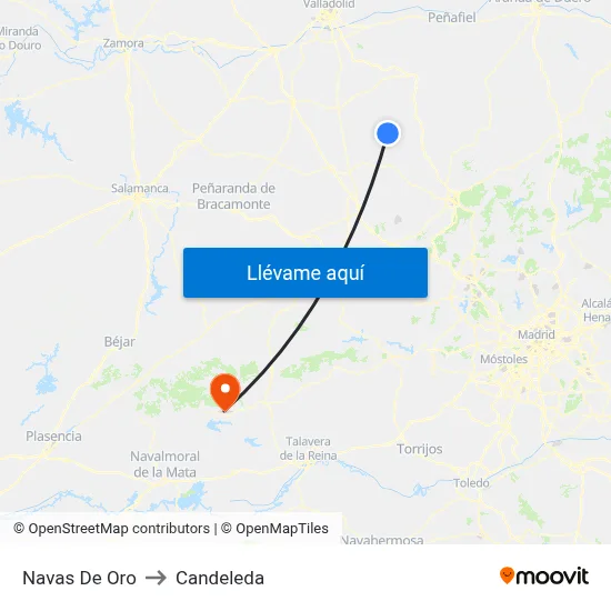 Navas De Oro to Candeleda map
